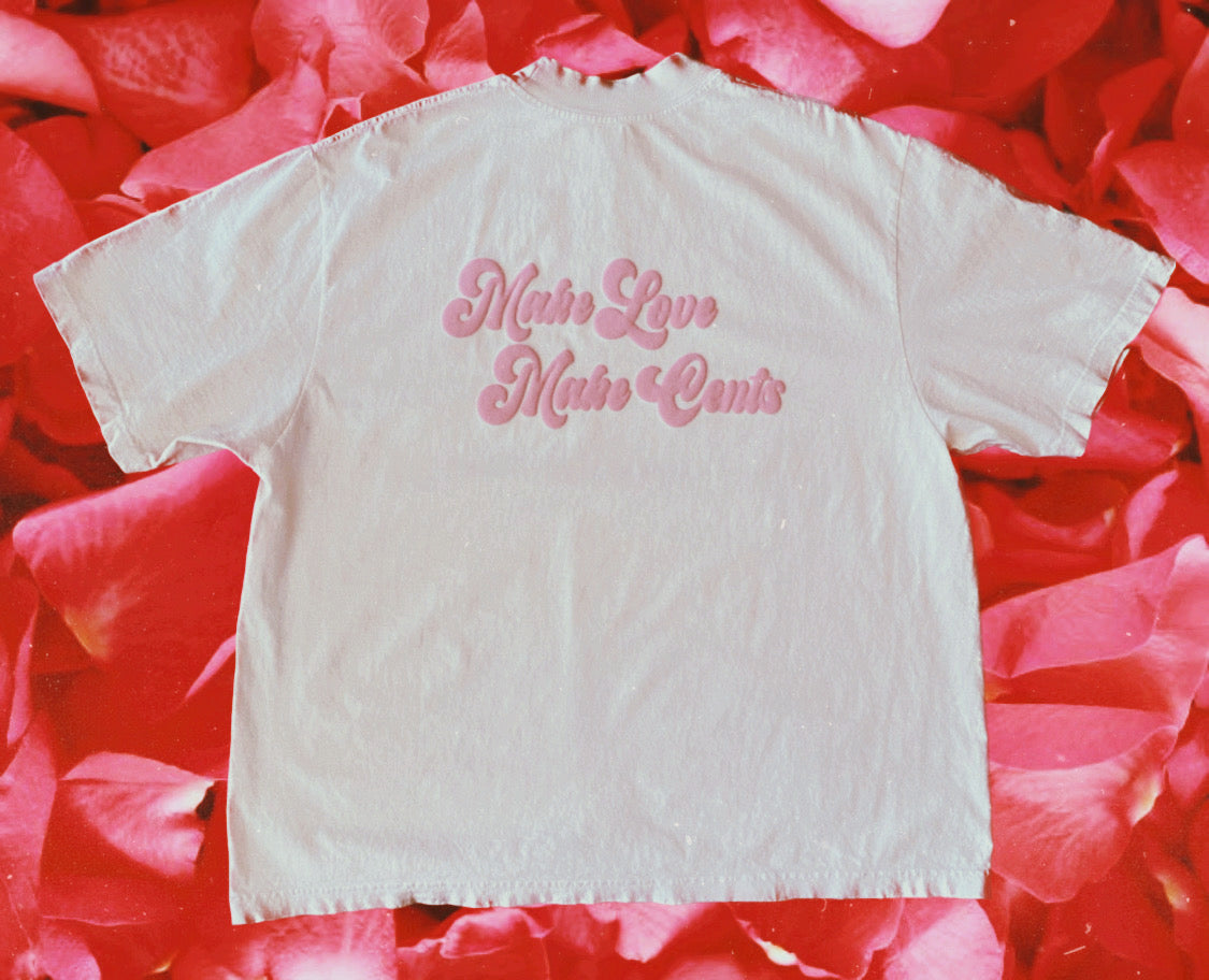 Make Love Make Cents Mock Neck Tee