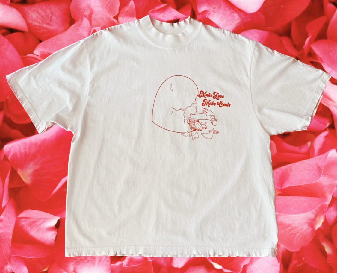 Make Love Make Cents Mock Neck Tee